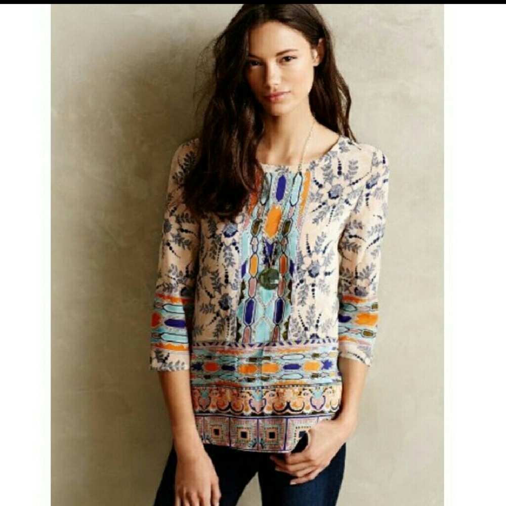 Anthropologie Silk Shirt by Maeve
